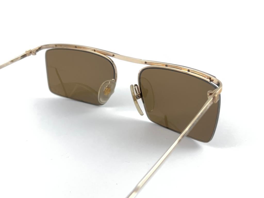 New Vintage Dunhill 6056 Real Horn Trims Details Half Frame Sunglasses France  2