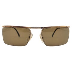 Dunhill 6056 Vintage-Sonnenbrille mit echtem Hornbesatz und halber Rahmen, Frankreich 