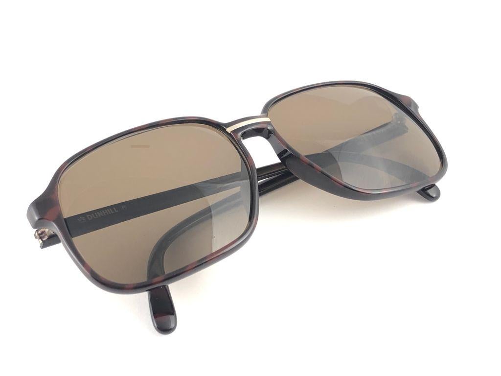 New Vintage Dunhill 6060 Dark Tortoise Oversized Sunglasses 1980's Austria en vente 8