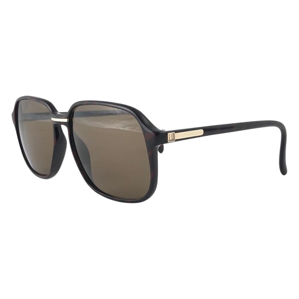New Vintage Dunhill 6060 Dark Tortoise Oversized Sunglasses 1980's Austria en vente