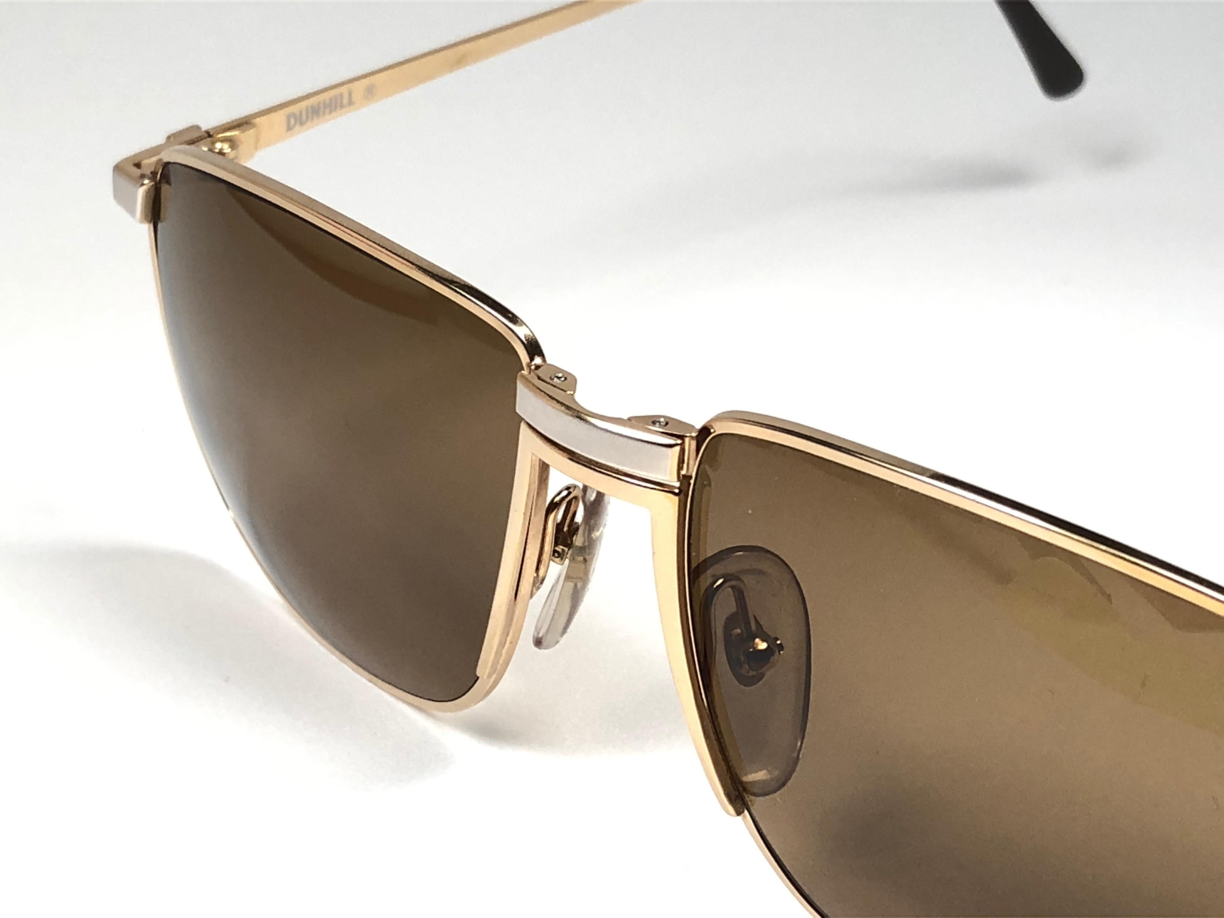 Femenino o masculino Nuevo Vintage Dunhill 6071 Gafas de sol con montura grande y lentes marrones Austria en venta