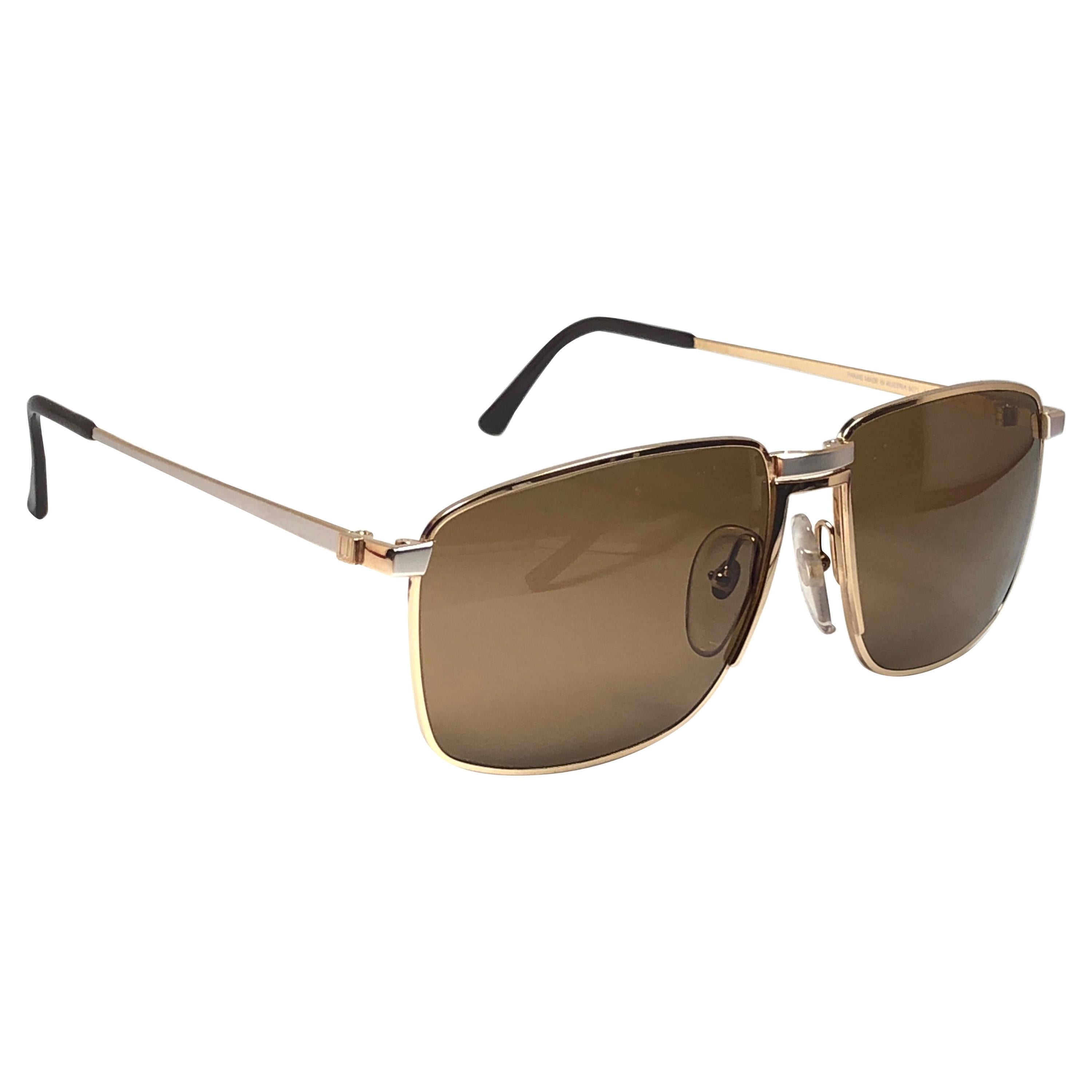 New Vintage Dunhill 6071 Oversized Frame Brown Lenses Sunglasses Austria en vente