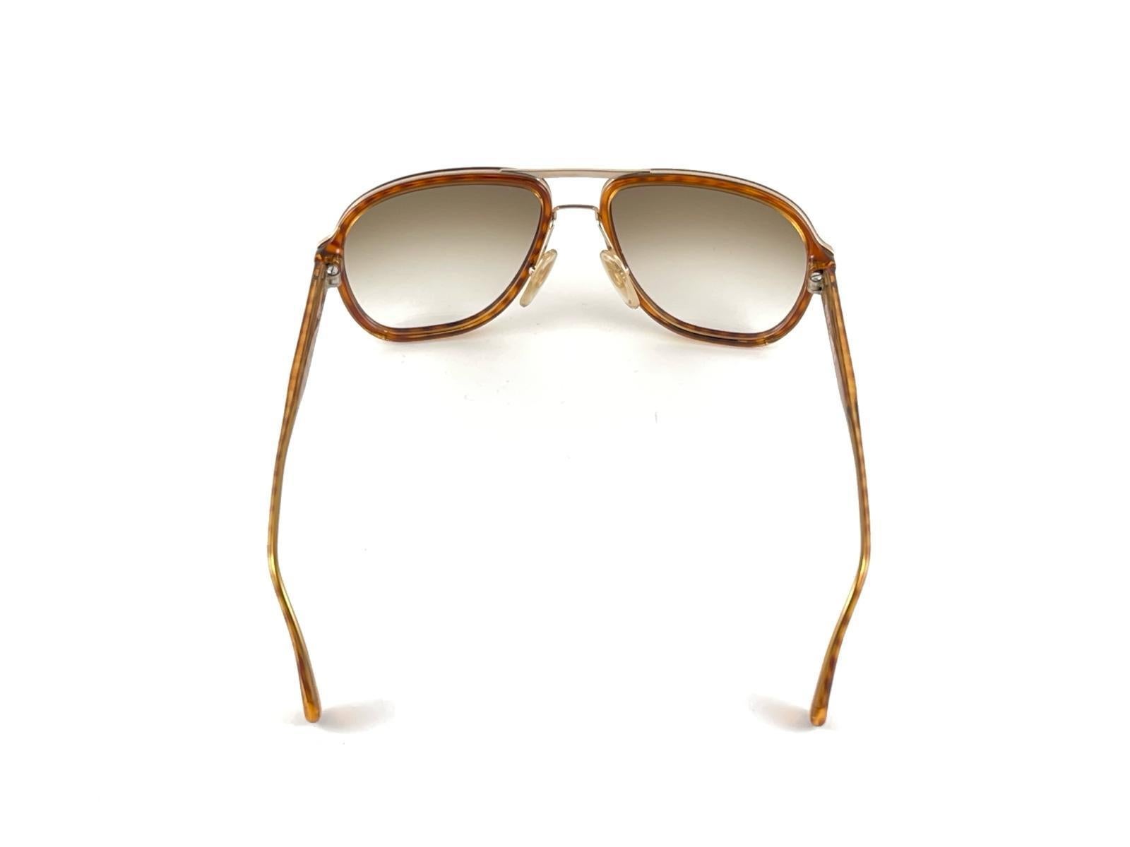 Neu Vintage Dunhill 6077 Honey Tortoise Aviator Sonnenbrille 1980er Jahre Deutschland im Angebot 6