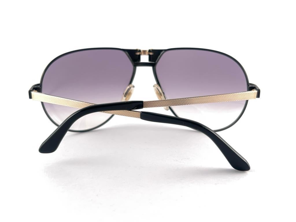 Neu Vintage Dunhill 6083 Schwarzer Rahmen Aviator Gradient Lenses Sonnenbrille Österreich im Angebot 6