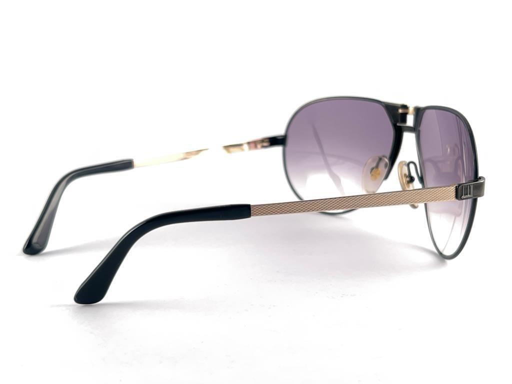 Neu Vintage Dunhill 6083 Schwarzer Rahmen Aviator Gradient Lenses Sonnenbrille Österreich im Angebot 1