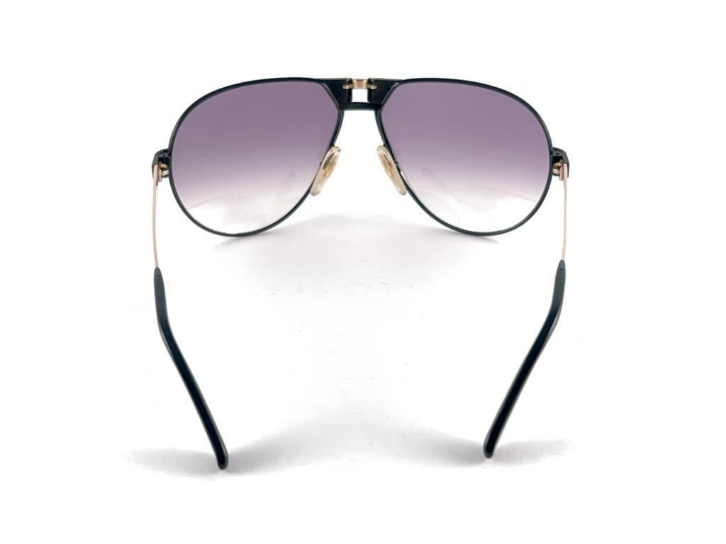 Neu Vintage Dunhill 6083 Schwarzer Rahmen Aviator Gradient Lenses Sonnenbrille Österreich im Angebot 5