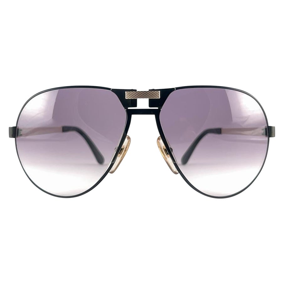 Neu Vintage Dunhill 6083 Schwarzer Rahmen Aviator Gradient Lenses Sonnenbrille Österreich im Angebot