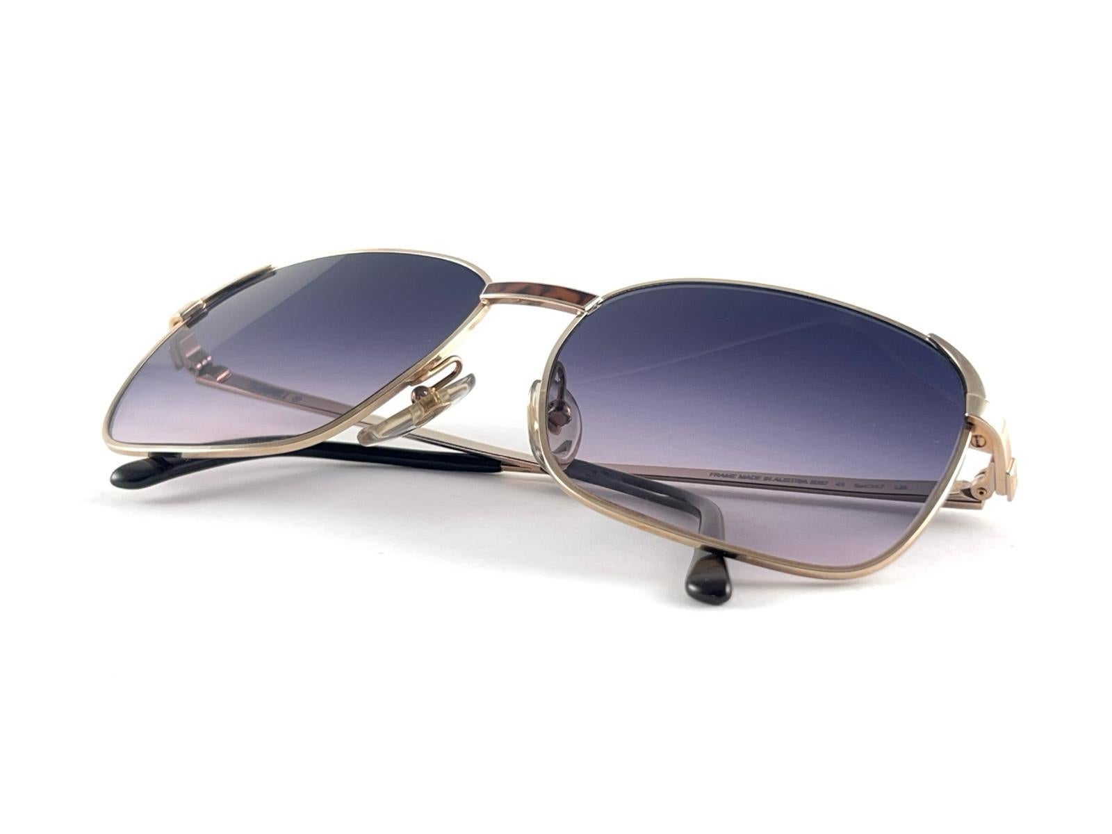 New Vintage Dunhill 6087 Real Horn Trims Details Frame Sunglasses 1980's Austria For Sale 6