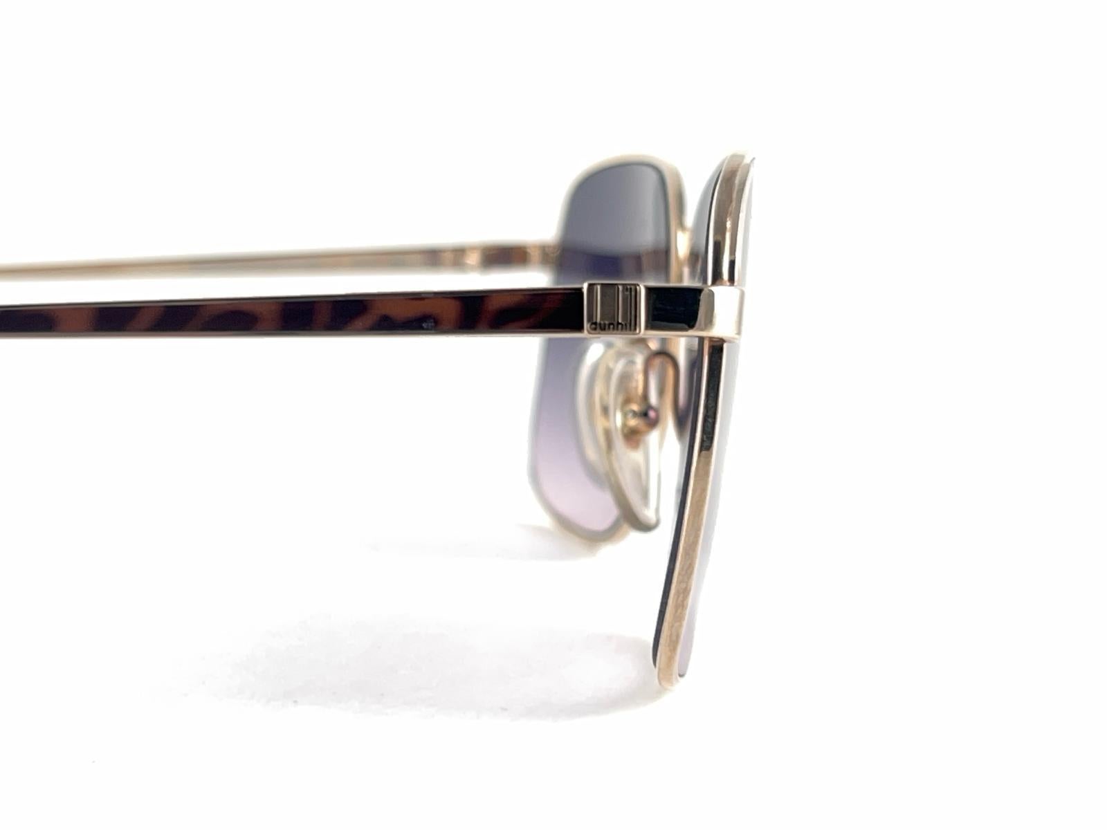 Women's or Men's New Vintage Dunhill 6087 Real Horn Trims Details Frame Sunglasses 1980's Austria For Sale
