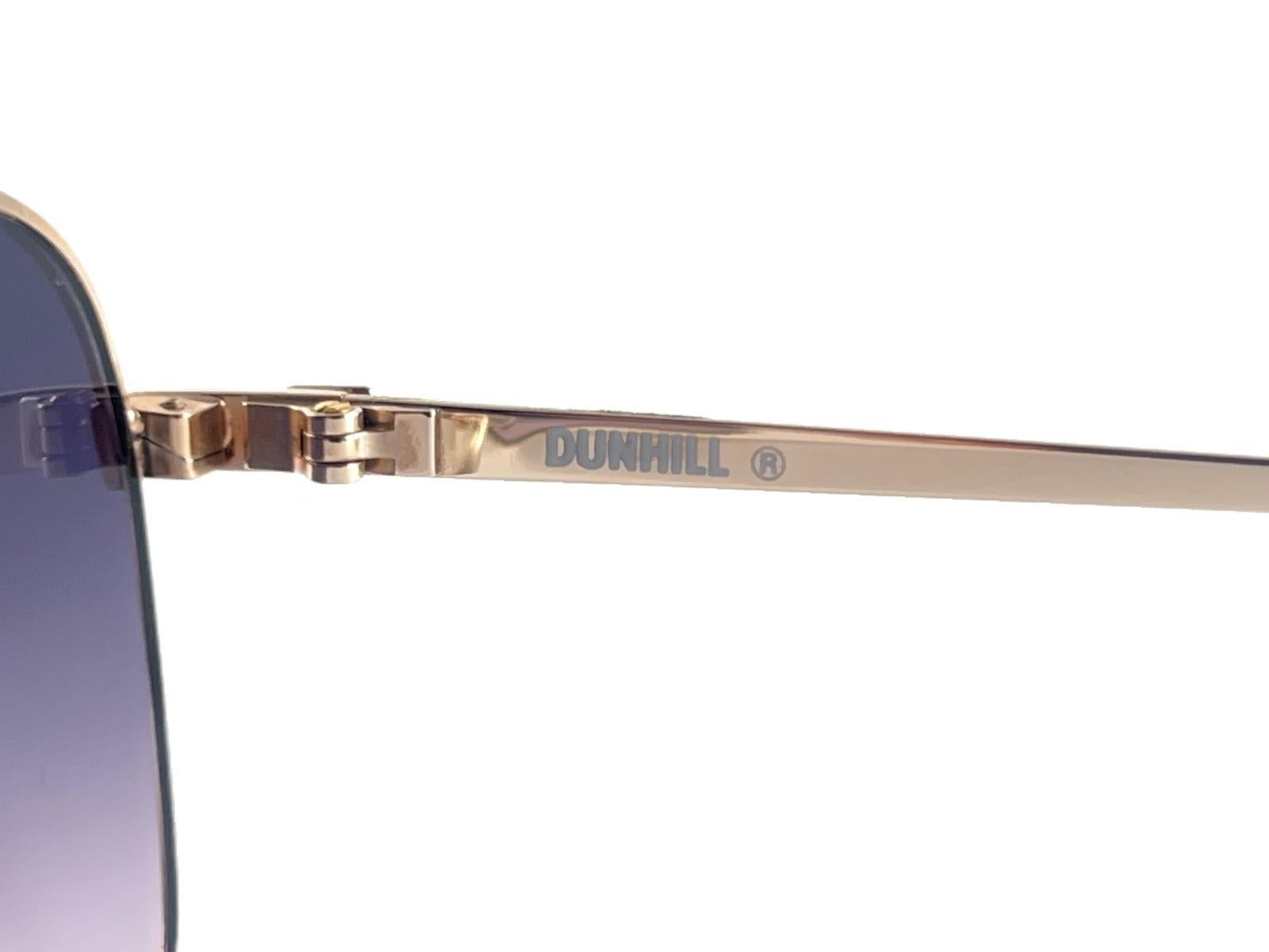 New Vintage Dunhill 6087 Real Horn Trims Details Frame Sunglasses 1980's Austria For Sale 3