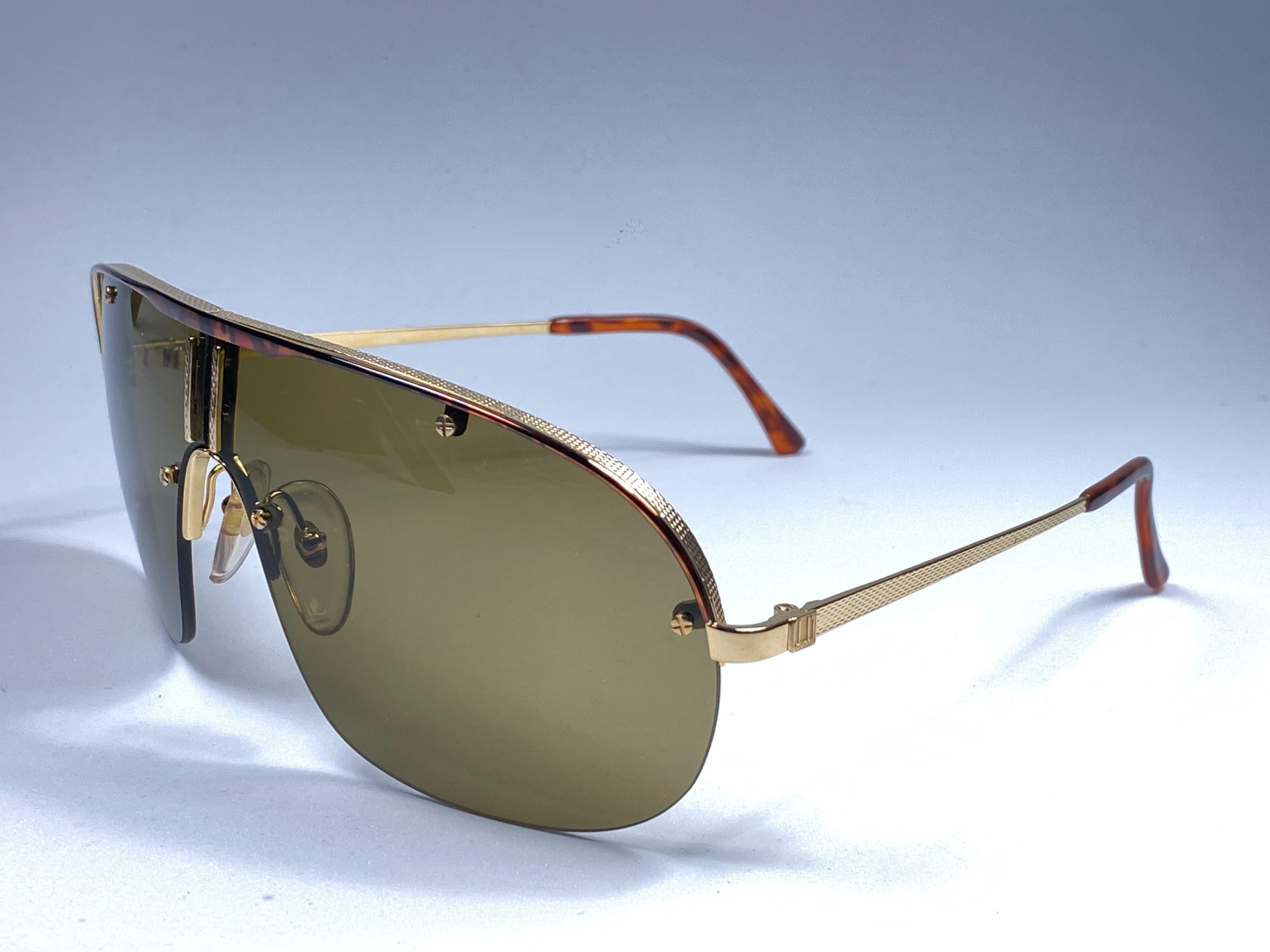 New Vintage Dunhill 6102 Tortoise Details Frame Aviator Sunglasses France  1