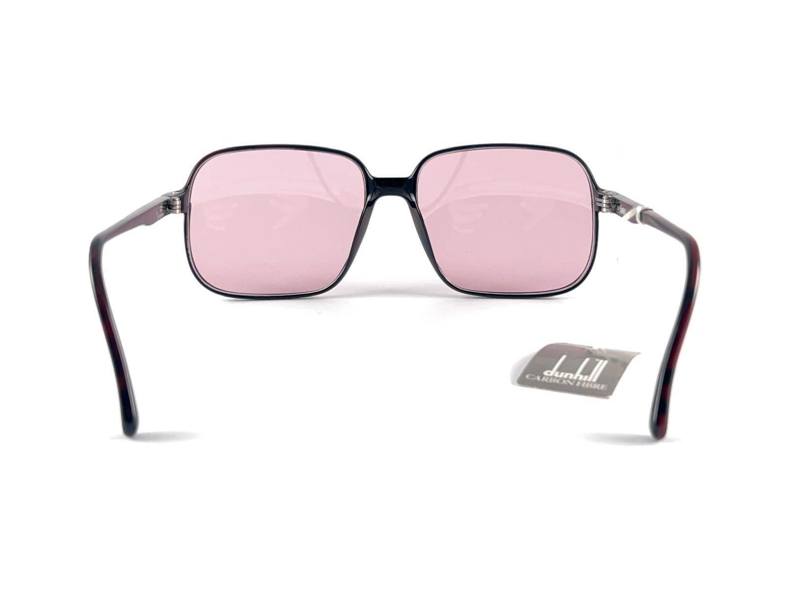 New Vintage Dunhill 6107 Burgundy Tortoise Pink Lenses Sunglasses 1980'S Austria For Sale 7