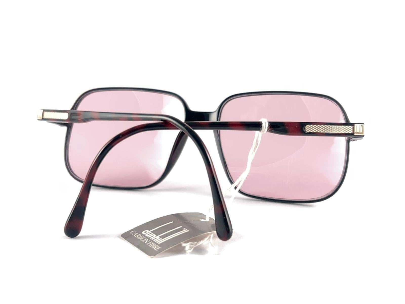 New Vintage Dunhill 6107 Burgundy Tortoise Pink Lenses Sunglasses 1980'S Austria For Sale 8