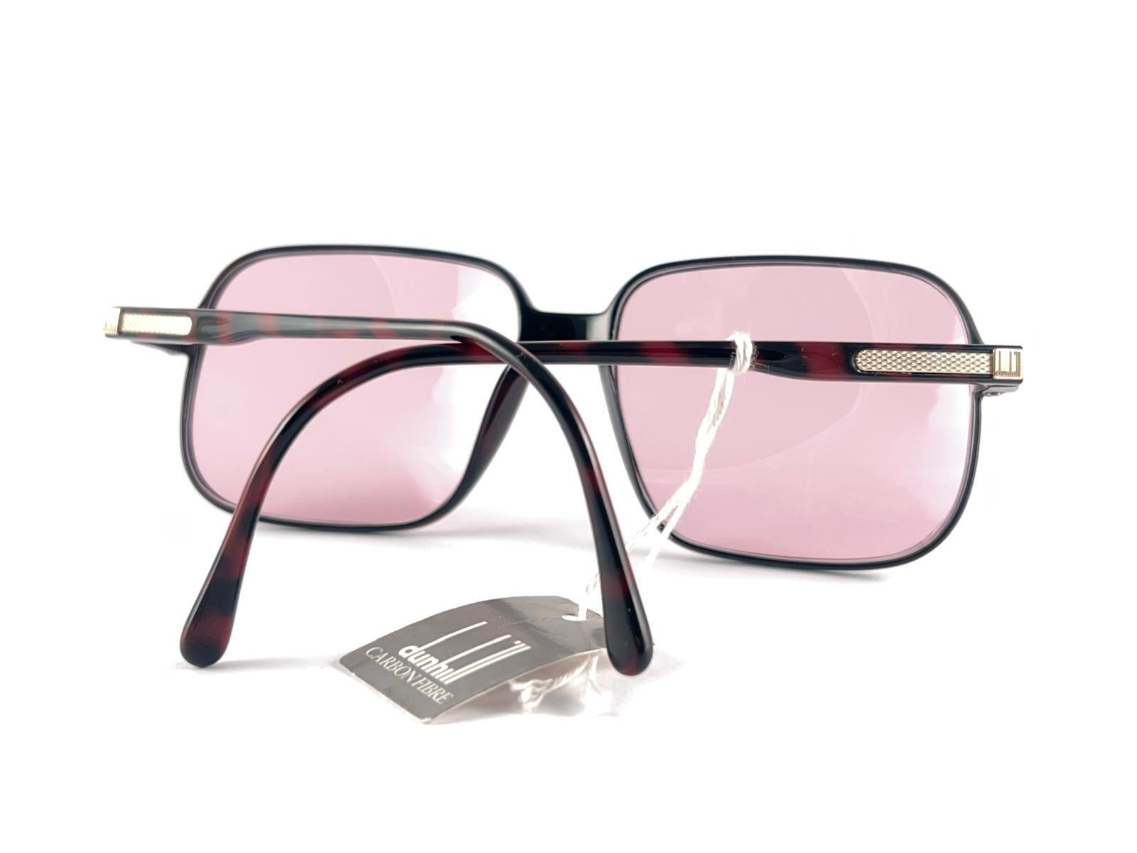 New Vintage Dunhill 6107 Burgundy Tortoise Pink Lenses Sunglasses 1980'S Austria For Sale 7