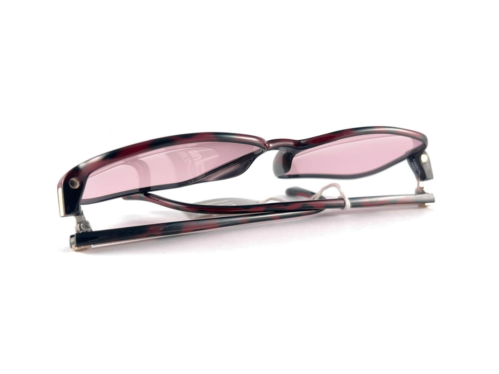 New Vintage Dunhill 6107 Burgundy Tortoise Pink Lenses Sunglasses 1980'S Austria For Sale 8