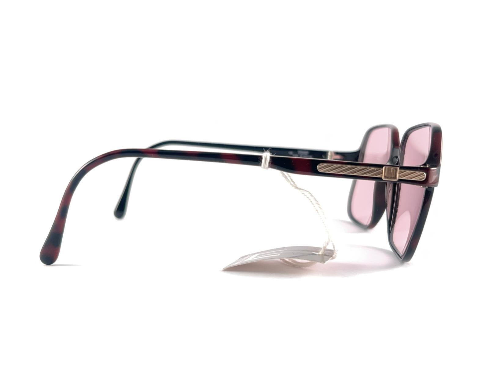 New Vintage Dunhill 6107 Burgundy Tortoise Pink Lenses Sunglasses 1980'S Austria For Sale 2