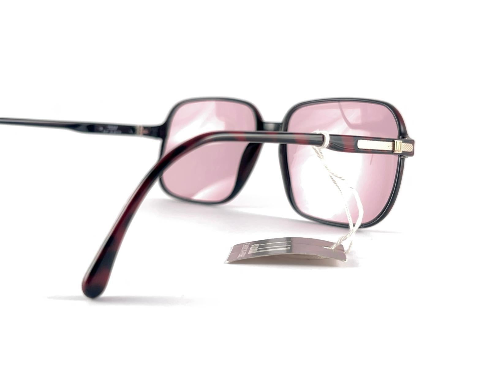 New Vintage Dunhill 6107 Burgundy Tortoise Pink Lenses Sunglasses 1980'S Austria For Sale 3