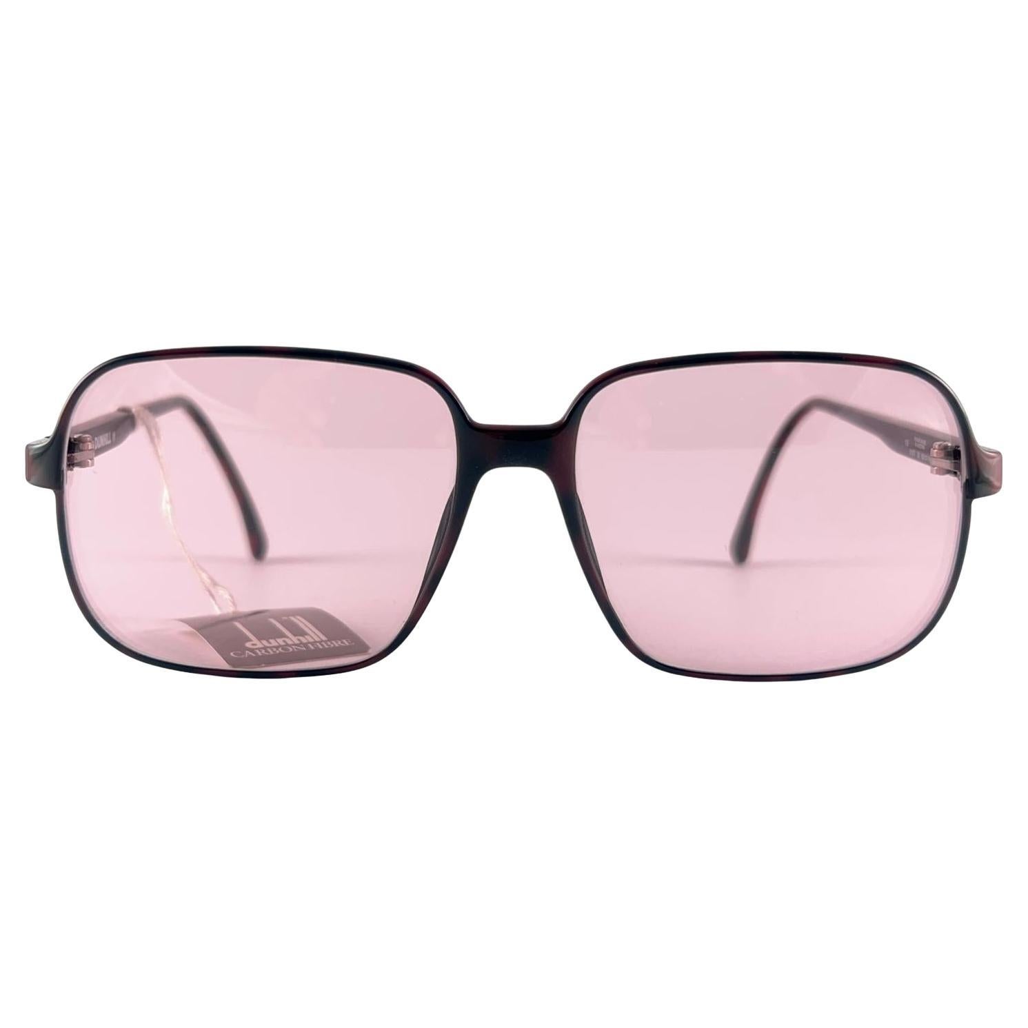 New Vintage Dunhill 6107 Burgundy Tortoise Pink Lenses Lunettes de soleil 1980's Austria