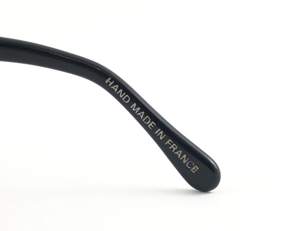 Beige New Vintage Emanuelle Kahn Paris 106 40 Fur Accents Black Sunglasses France For Sale