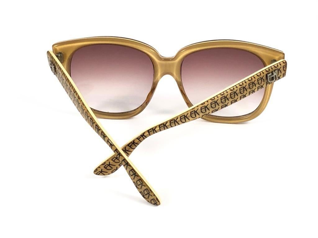 New Vintage Emanuelle Khanh Paris 8080 Monogrammed Sunglasses France For Sale 3