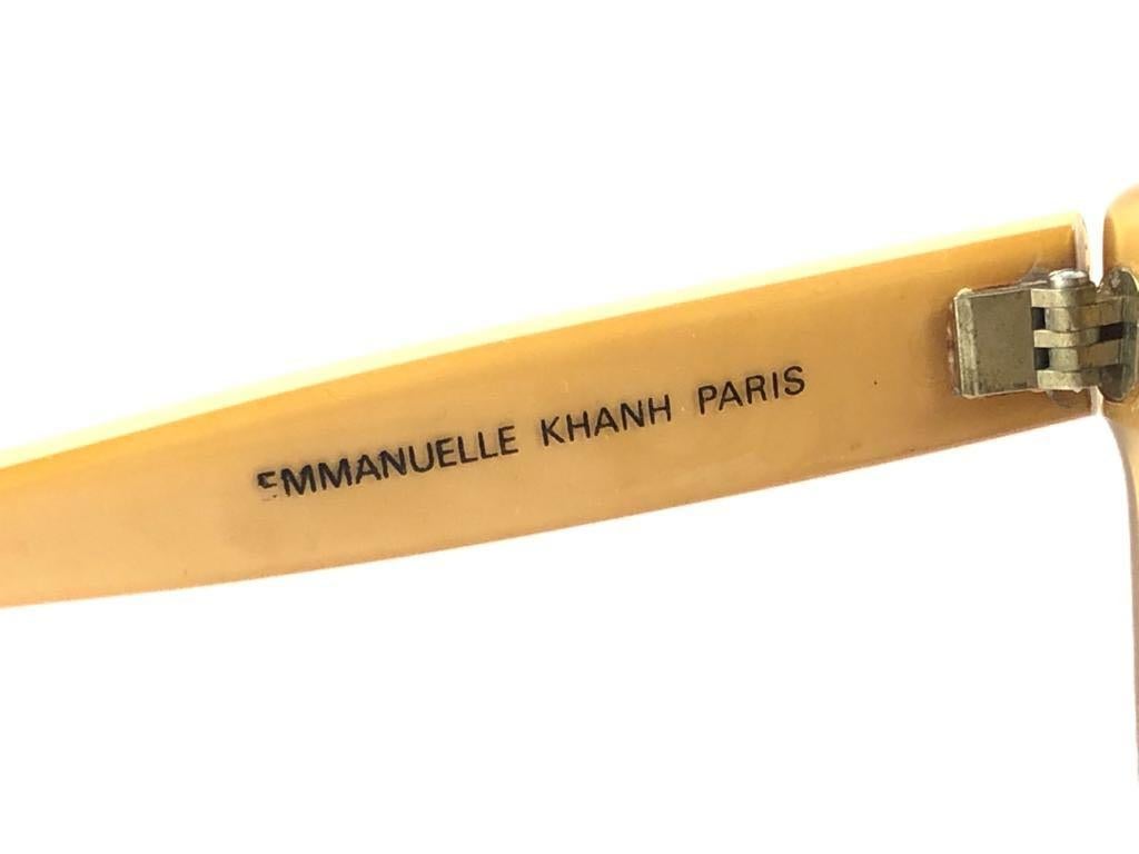 Brown New Vintage Emanuelle Khanh Paris 8080 Monogrammed Sunglasses France For Sale