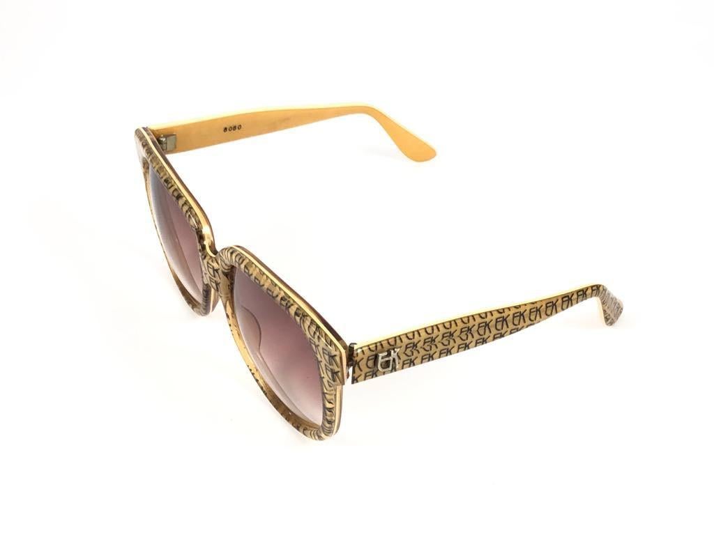 New Vintage Emanuelle Khanh Paris 8080 Monogrammed Sunglasses France For Sale 1