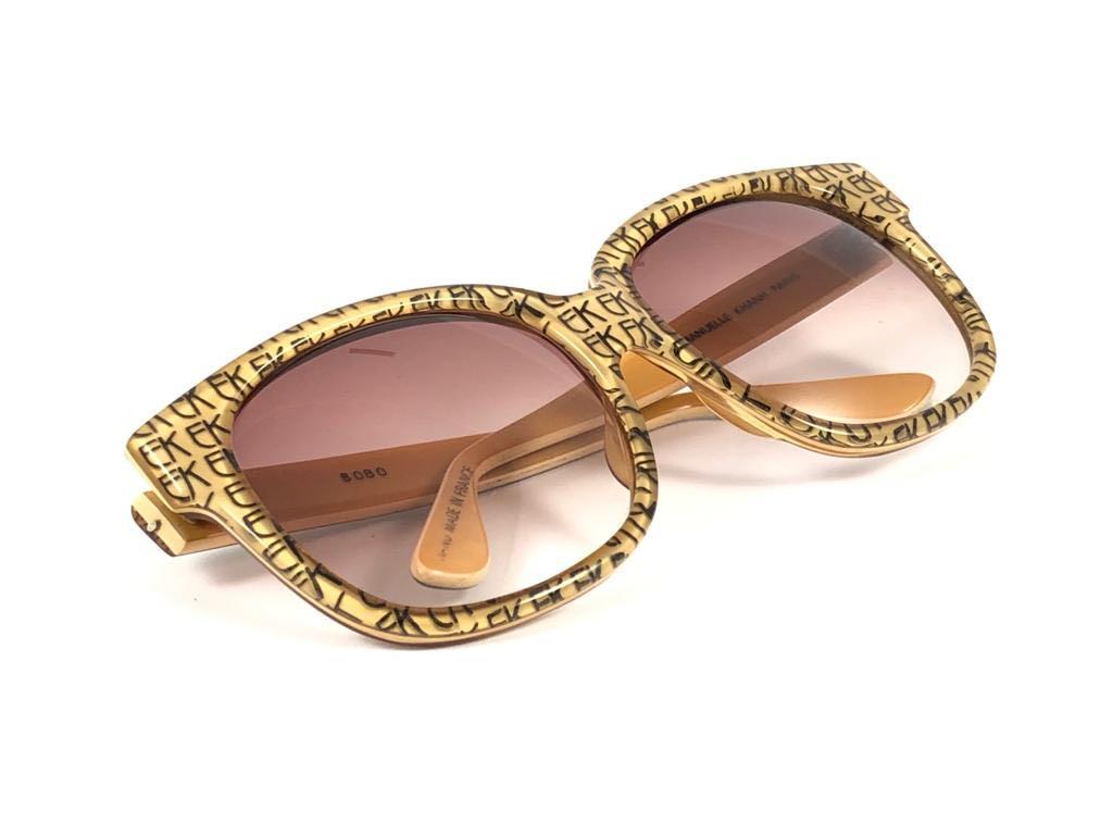New Vintage Emanuelle Khanh Paris 8080 Monogrammed Sunglasses France For Sale 2