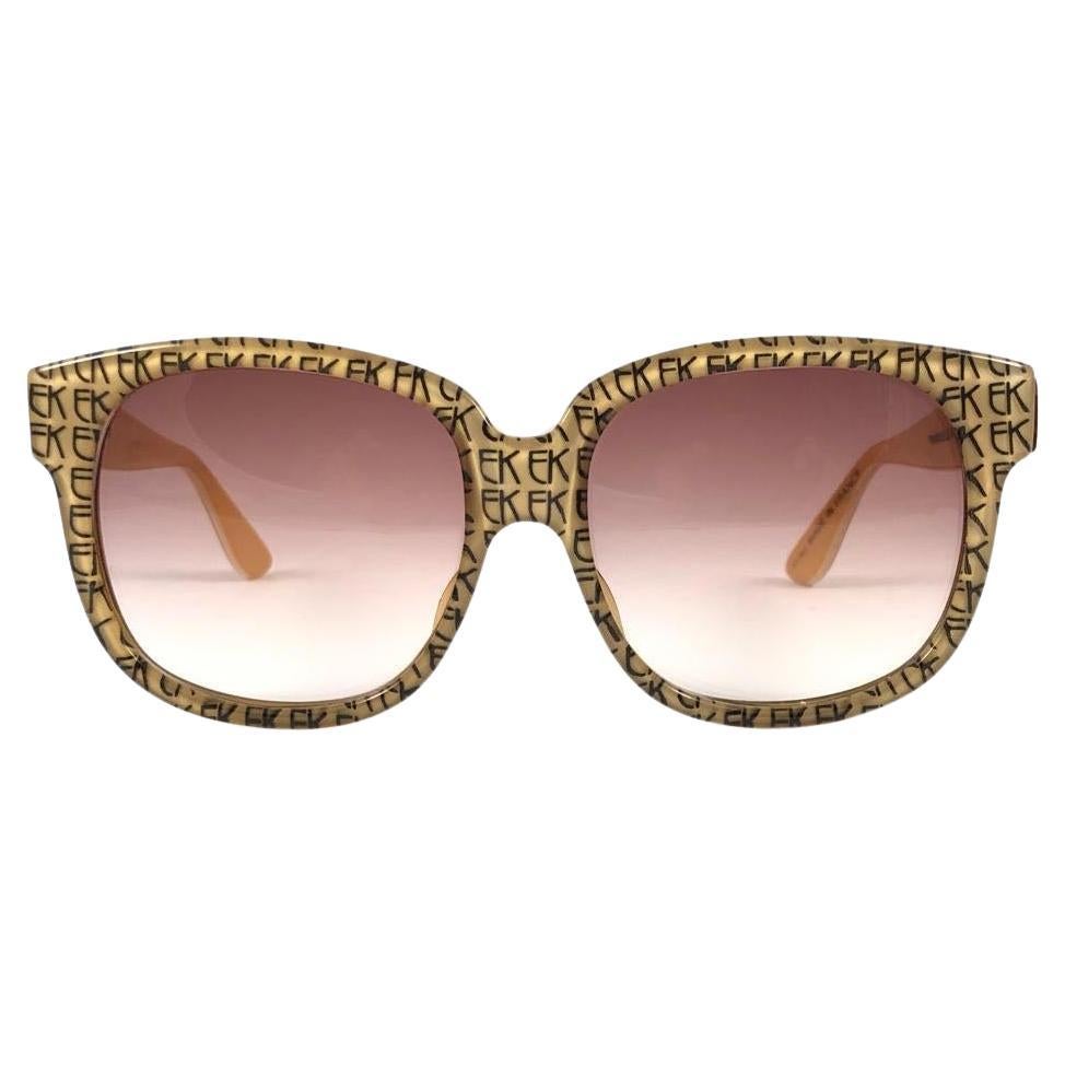 New Vintage Emanuelle Khanh Paris 8080 Monogrammed Sunglasses France For Sale