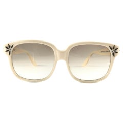 Neu Vintage Emanuelle Khanh Paris Beige Strass Akzente Sonnenbrille Frankreich, Vintage