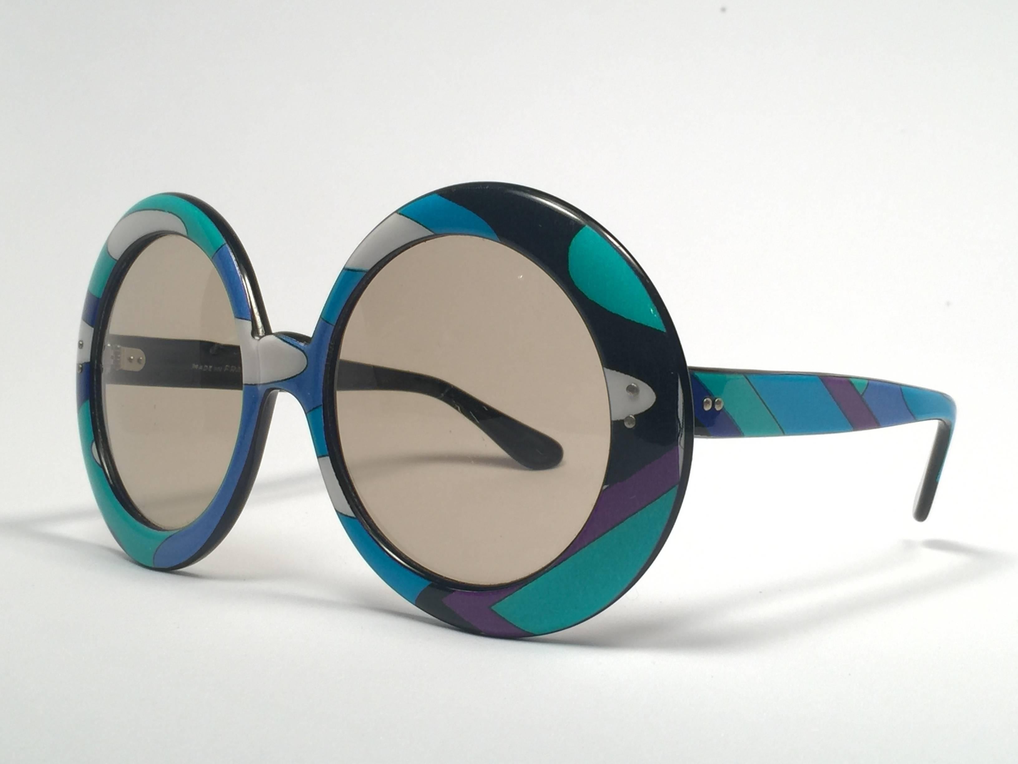Women's New Vintage Emilio Pucci Multicolour Oversized II Collector Sunglasses France