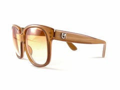 New Vintage Emmanuelle Khanh 8080 49 Ocher Oversized 70'S France Sunglasses