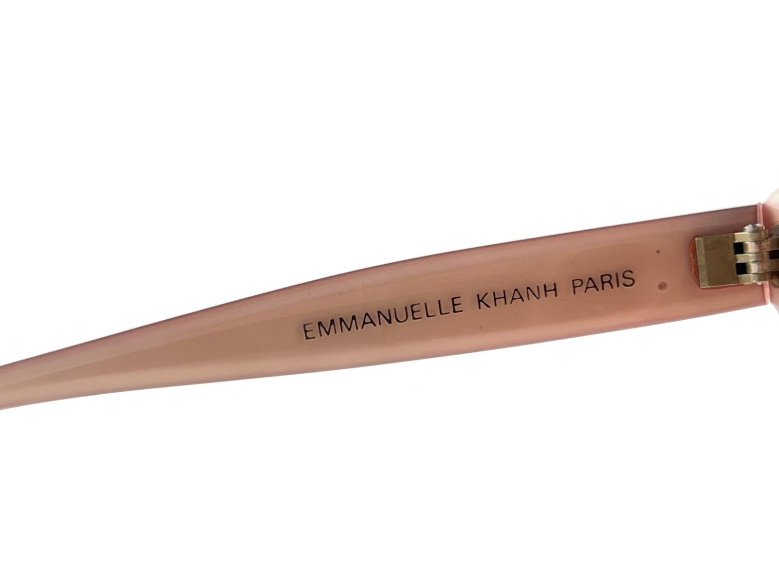 New Vintage Emmanuelle Khanh 8080 62 Pink Oversized 70's France Sunglasses en vente 3