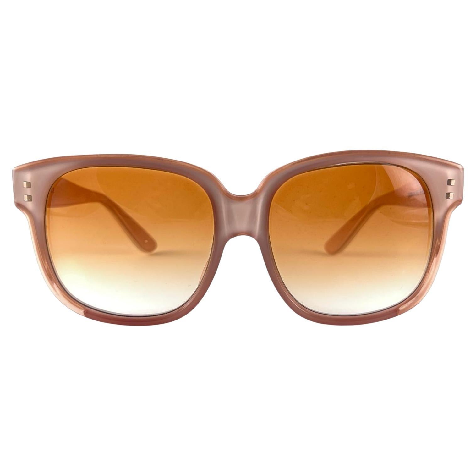 New Vintage Emmanuelle Khanh 8080 62 Pink Oversized 70's France Sunglasses en vente
