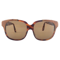 New Vintage Emmanuelle Khanh Ostrich Veritable 1970's France Sunglasses