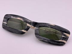 New Vintage Essel 78.31 Black & White Gold Mid Century Sunglasses 1950's France
