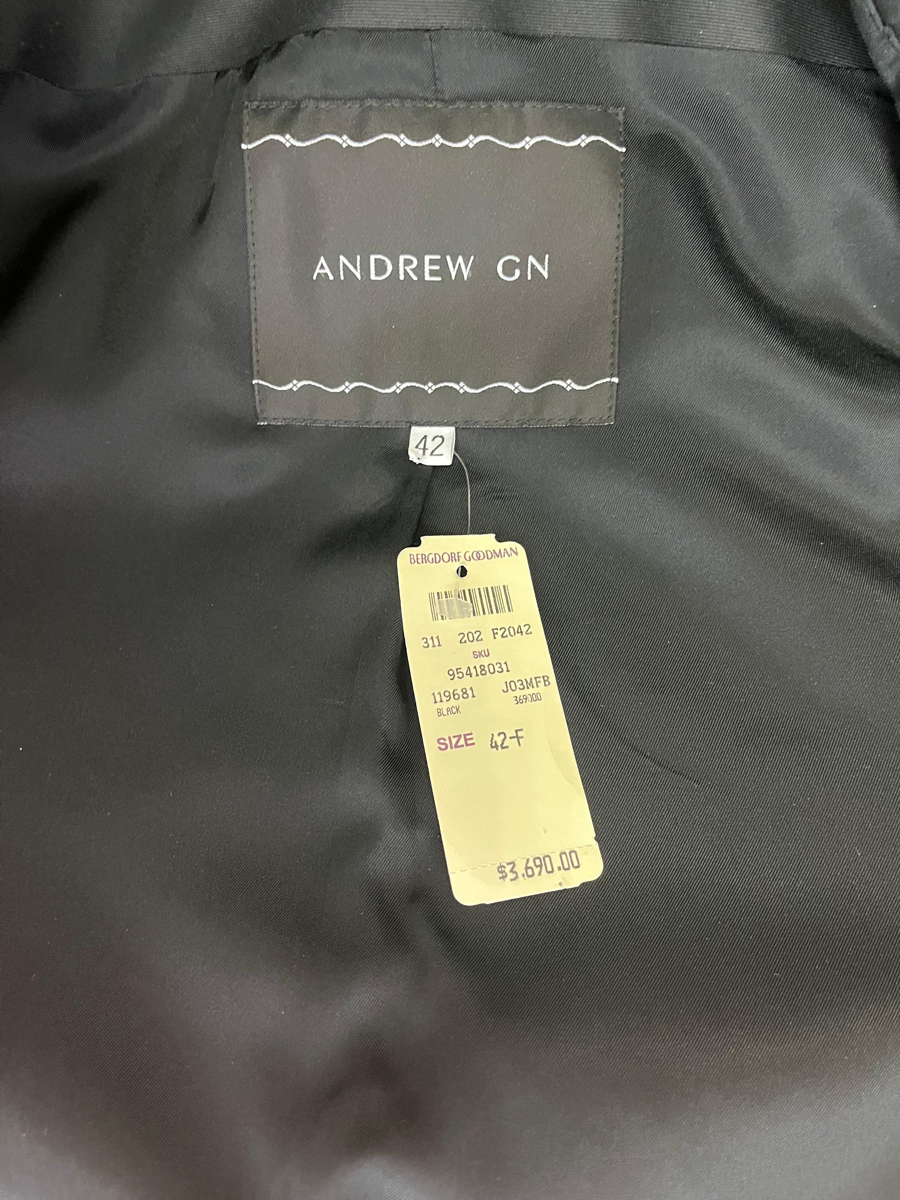 New Vintage F/W 2011 Andrew Gn Crystal embellished black evening blazer jacket For Sale 6