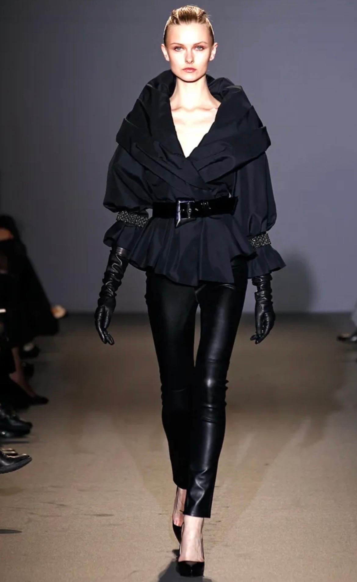 F/W 2011 Andrew Gn 
Crystal embellished black evening blazer.
23% silk, 77% cotton
Fully lined
FR size 42 -  US 8-10
Measurements: Length 24