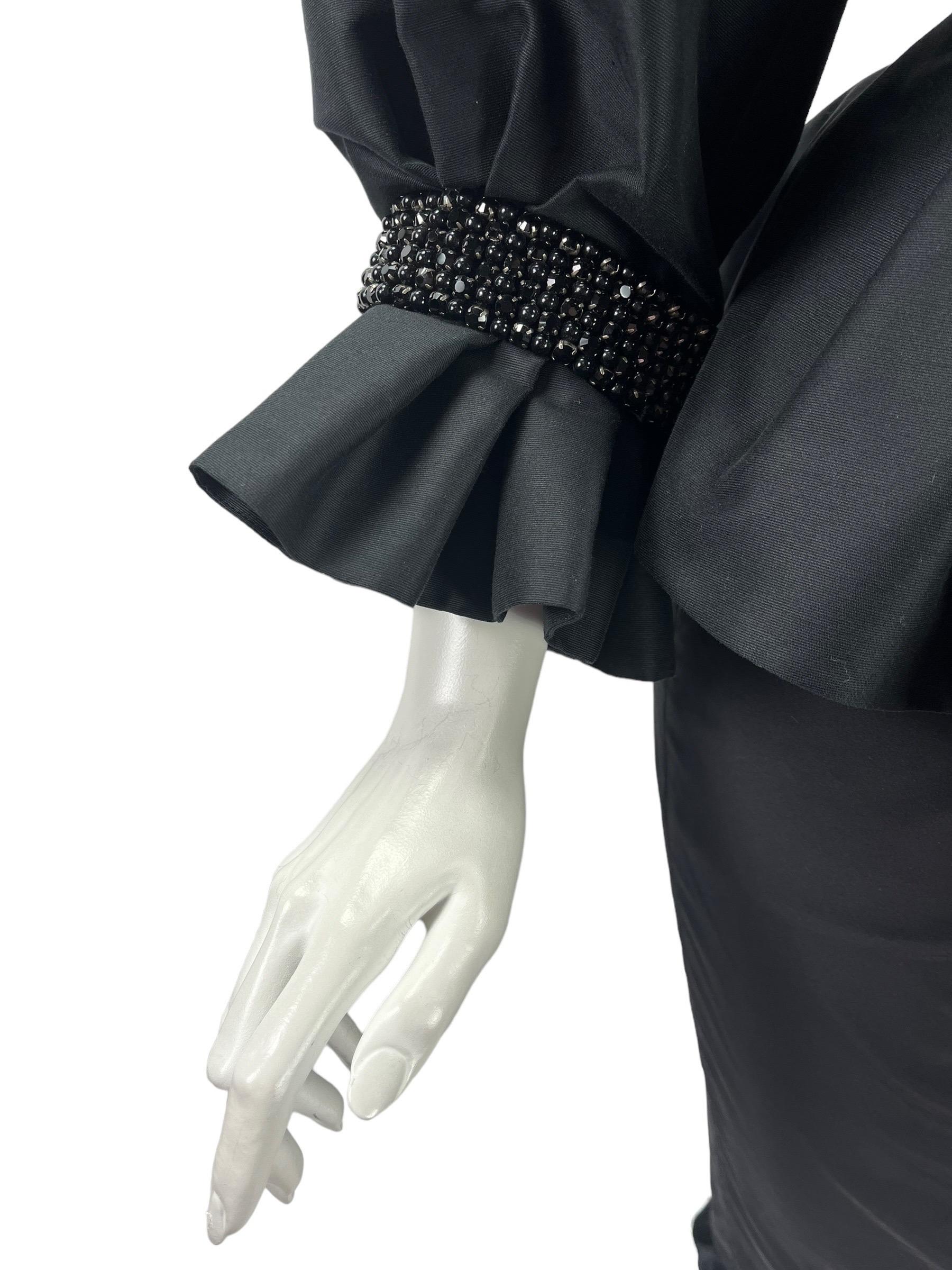New Vintage FW 2011 Andrew Gn Crystal Embellished Black Evening Blazer Jacket 42 2