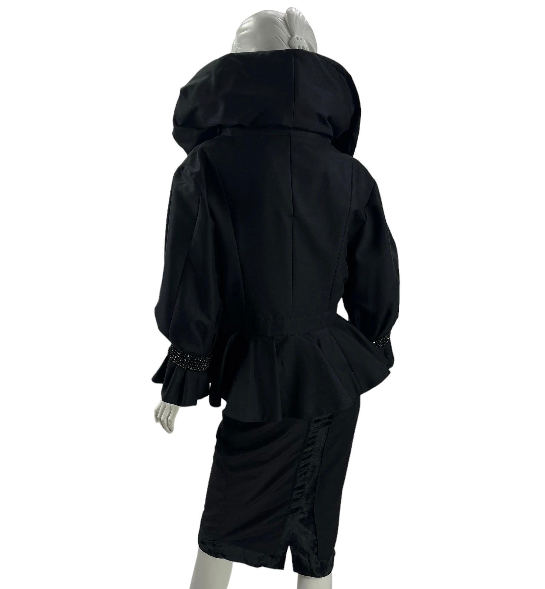 New Vintage F/W 2011 Andrew Gn Crystal embellished black evening blazer jacket For Sale 4