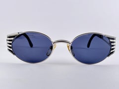 New Vintage Fendi FS 300 Silver  & Black Oval 1990 Sunglasses Made in Italy