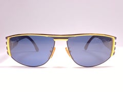New Vintage Fendi FS242 Mask Black & Gold Large 1990 Sunglasses Made in Italy