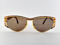 New Vintage Fendi FS298 Mask Tortoise & Gold Large 1990 Sunglasses Made in Italy