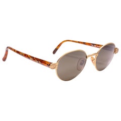 Fendi FS303 Oval Mattgold, Vintage  1990 Sonnenbrille Hergestellt in Italien