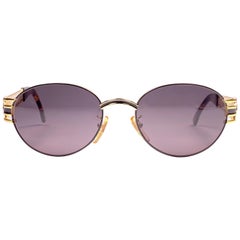 New Vintage Fendi FS7040 Oval Black Gold  1990 Sunglasses Made in Italy