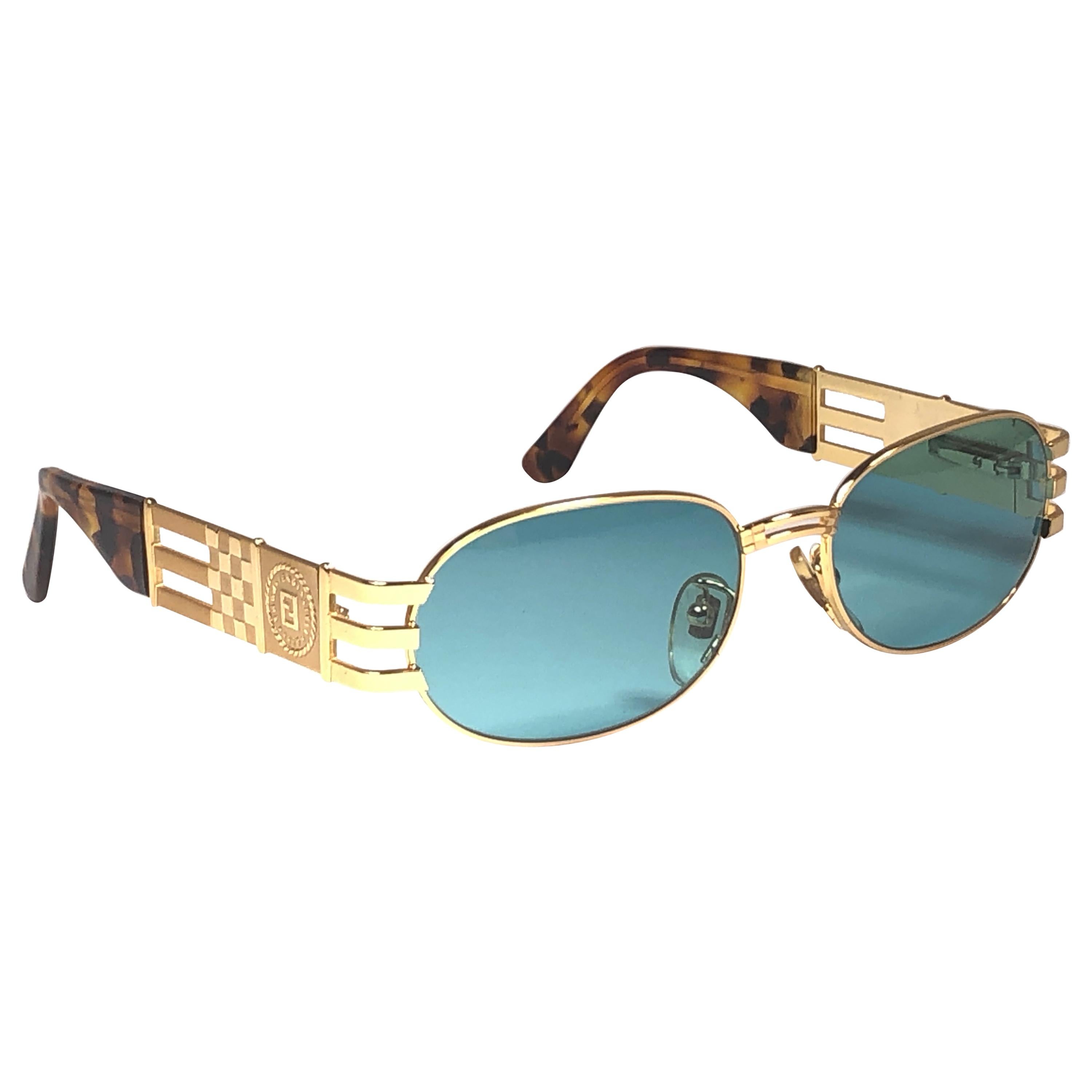 90s Fendi Rectangle Vintage Sunglasses Beige Thick Plastic SL 