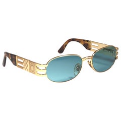 New Retro Fendi  Gold SL 7028 Tortoise Mosaic 1990 Sunglasses Made in Italy
