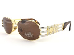 New Vintage Fendi SL 7028 Tortoise & Gold Large 1990 Sunglasses Made in Italy