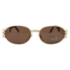 New Vintage Fendi SL 7028 Tortoise & Gold Large 1990 Sunglasses Made in Italy