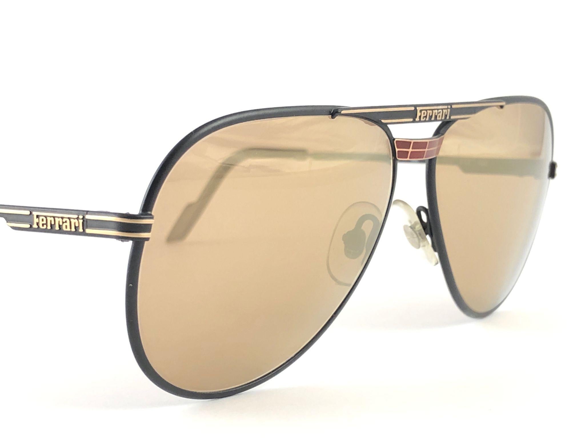 New Vintage Ferrari F13 Mirror Lenses 1980 Made in Italy Sunglasses 3