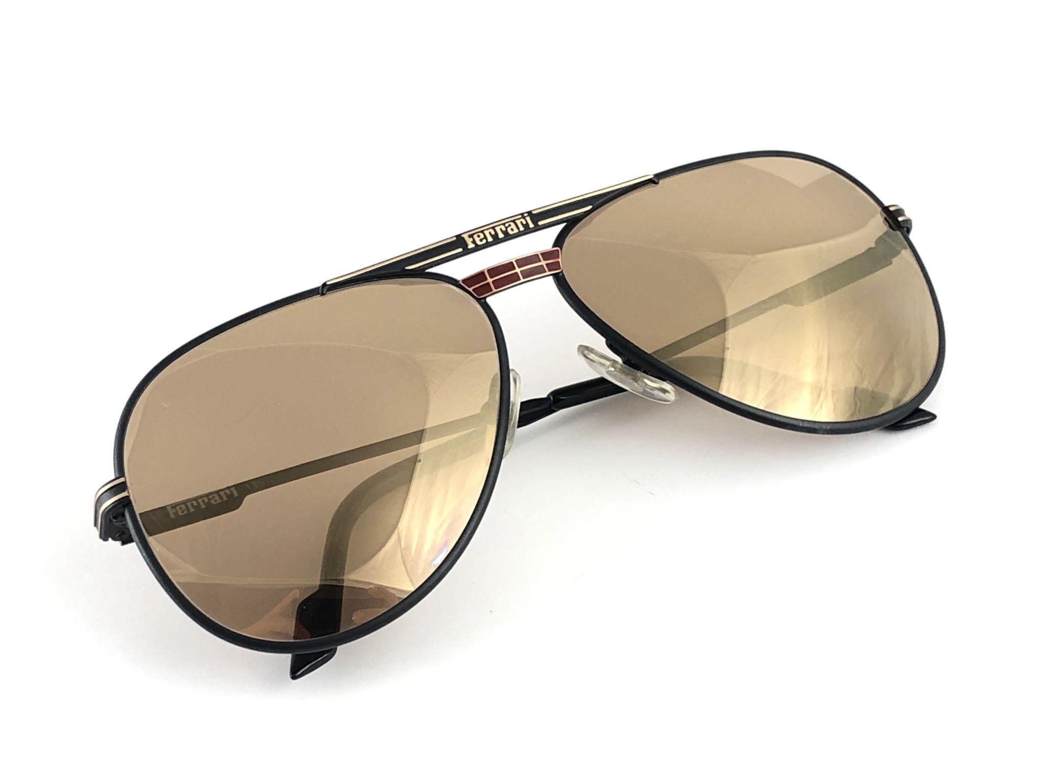 New Vintage Ferrari F13 Mirror Lenses 1980 Made in Italy Sunglasses 5